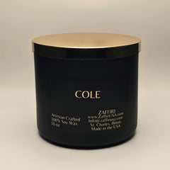COLE | 16oz Soy Wax Candle - Fragrance by ZAFFIRI